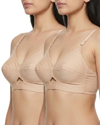 Image of Brida Kavya Xtra Soft Cotton Round Stitch Bra for Women | Full Coverage | Non-Padded | Wireless | Double Layer Support | Heavy Bust | Combo Pack | Colours May Vary