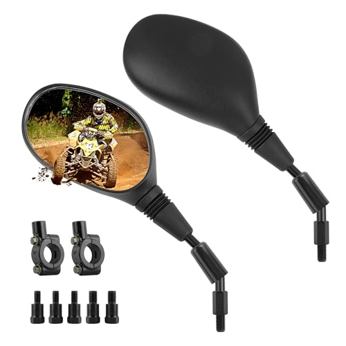 360°Adjustable Motorcycle Mirrors with 10mm Adaptor*5 and 7/8" Handle Mounting Clip,HD Convex Motorcycle Mirrors for Handlebars,Rear View Mirror Accesorios Moto by SSNNUU - Used condition - US$12.63