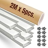 Photo Gallery evotrade – confezione promo 2m x 5 profili led in alluminio ad incasso con cover per strisce led e tappi, illuminazione interni e mobili, installazione facile - color alluminio Photo Gallery evotrade – confezione promo 2m x 5 profili led in alluminio ad incasso con cover per strisce led e tappi, illuminazione interni e mobili, installazione facile - color alluminio