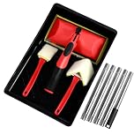 7 Inch Paint Pad Set, Paint Pads for Walls and Ceilings, Paint Edging Tool with 124cm Extension Pole & Paint Tray, Decorating Furniture Paint Pads for Wall Corner Wood Flooring Shed & Fence