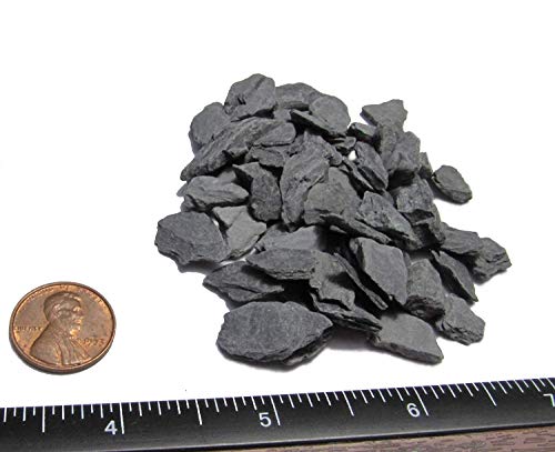 Natural Slate Stone - 1/4 to 1/2 inch Slate Gravel for Aquascaping Aquariums, Miniature or Fairy Garden, Aquarium, Model Railroad & Wargaming (2)