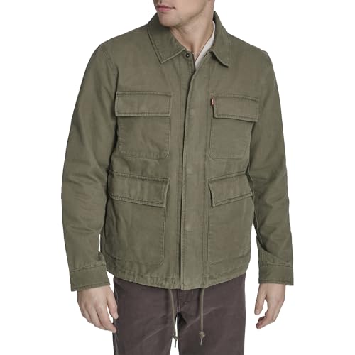 Levi's Men's 4-Pocket Cotton Field Jacket, Olive Tree, Medium