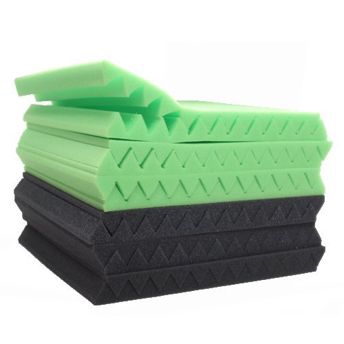 Wedge Green Charcoal 1 Inch x 12" W x12" L Acoustic Foam Panels Recording Studio Foam