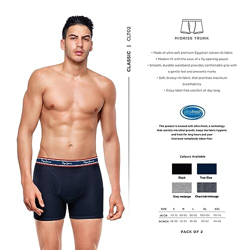 Image of Pepe Jeans Men's Cotton Trunks Regular Solid Trunks (Pack of 4)