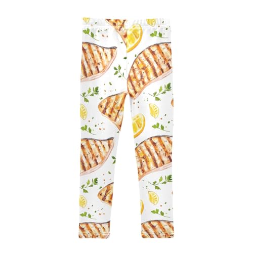 Grilled Fillets Girls Leggings,Workout Leggings for Girls Toddler Athletic Legging Size for 3-10T2