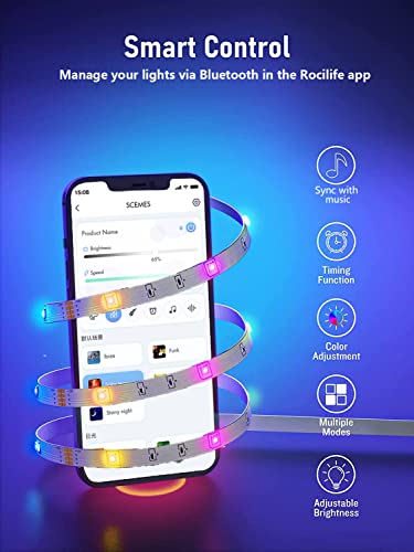 Ej's Super Car 150Ft Led Strip Lights (3 Rolls Of 50Ft) Rgb Color Changing Bluetooth Smart App Led Light Strips Smd 5050 Led Strips With Remote Led Lights For Bedroom Kitchen Home Decoration #TOP1