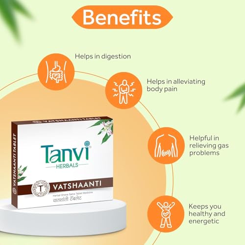 Image of Vatshaanti Tablet | Herbal Supplement For Body Pain and Gas | Completely natural | Safe and effective | GMP Certified | 90 Tabs (Pack of 3)