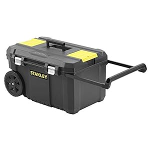 STANLEY Rolling Toolbox Chest with Heavy Duty Metal Latch, 2 Lid Organisers for Small Parts, Portable Tote Tray for…