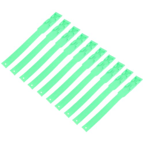 Akozon 10 Uds. Bandas de Collares de Identificación de Vaca Anillos de Marcado de Ganado de Plástico para Ganado, Animales de Granja Seguros, Ligeros, 4 Opciones de Color (Green)