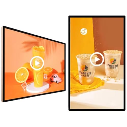 Image of Led Digital Advertising Screen 1920 x1080 IPS Full HD Screen,Landscape /Portrait Switching /Looping /Smart Split Screen /Remote Control 27in
