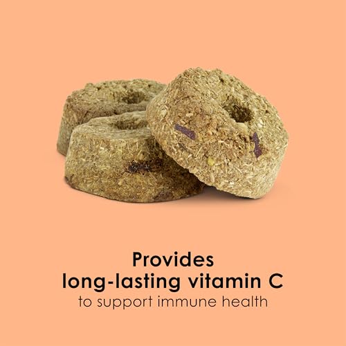 Kaytee Super C Bites Treat For Pet Guinea Pigs, Adult Rabbits, Chinchillas, and Other Small Animals, Cranberry and Orange, 4 oz