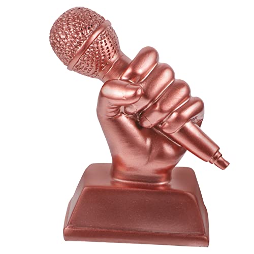ifundom Adornos de Musical de Cantando de micrófono manualidad Musical decoración de de Karaoke Premio pequeño Mic Music Trophy Resina