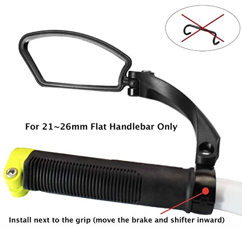Hafny Handlebar Bike Mirror, Stainless Steel Mirror, Safe Rearview Mirror,Hf-Mr080 (Black Left Side) #TOP4