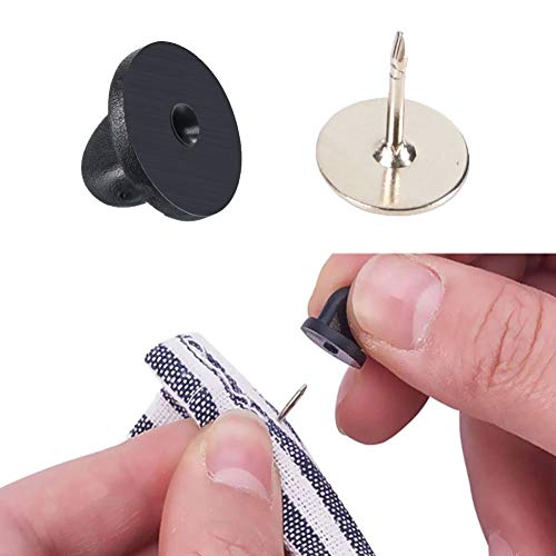 Tie Tacks Blank Pins With Pvc Rubber Pin Backs, 50 Pairs Locking Clasp For Badge Insignia Diy Crafts #TOP4