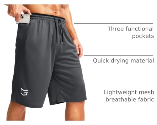Image of G Gradual Men's Long Basketball Gym Shorts 9 inch /11 inch with Pockets