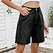 AKTCVVJ Jean Shorts for Women Elastic Waist Bermuda Shorts Trendy Workout Short Jeans Summer Vacation Short Pants Black