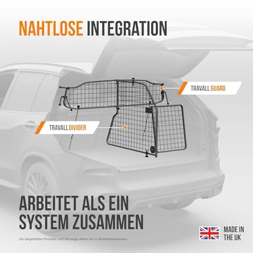 Travall Hundegitter Trenngitter & Heckgitter Set Für VW Tiguan (2016-2024) SUV Fahrzeugspezifischer Hundeschutzgitter & Gepäckbarriere, Einfache Montage Hundetransport und Gepäckschutz 50/50 Teilung