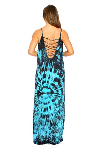 Riviera Sun 21619-Bt-3X Summer Dresses Maxi Dress Sundresses For Women Black/Turquoise #TOP2