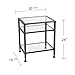 SEI Furniture Jaymes Metal & Glass 3-Tier End, Accent Table, Black/Silver Distressing