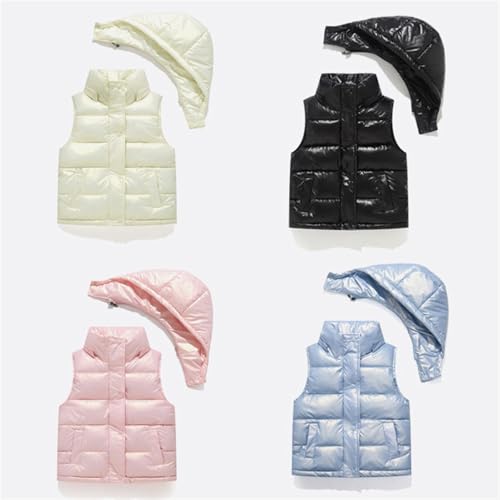 Kids Boys Girls Puffer Vest with Detachable Hooded Windproof Sleeveless Jacket Outwear with Pockets4