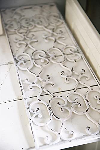 Jeanne d´Arc living Corner Frieze mit Patina Brocante Eisen Fries Shabby Chic Dekoelement Antik Weiß (58 x 20 cm) Cover