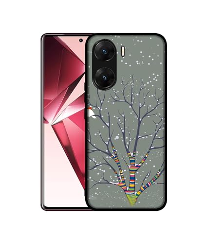 Image of Winter Pattern Print Design Premium 2D Printed Metal Back Case Cover for Vivo V29E 5G