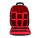 SUSQVHVCK Multifuncional Impermeable cámara DSLR cámara Foto Bolsa Mochila Mochila Mochila Gran Capacidad portátil Viajes for fotografía Externa Bolso de la cámara(Type 2-Red)
