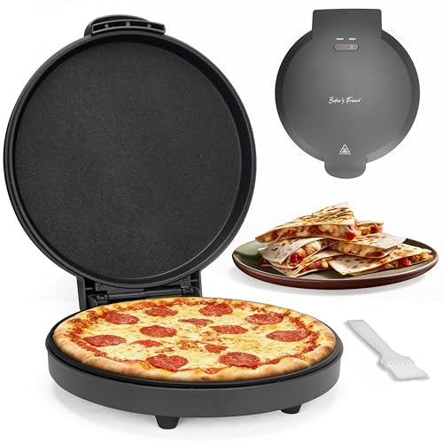 Recopilación de Pizzero , tabla con los diez mejores. 42 Baker's Friend - Máquina eléctrica para hacer pizza de 12 pulgadas para quesadillas de tamaño familiar, tortillas y más, platos antiadherentes, 1400 W, grafito