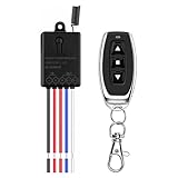 ZONADAH Schwarz Drahtloser Fernbedienungsschalter DC12V-DC24V 10A Zweikanal-Fernbedienungsschalter-Empfängermodul für LED-Licht Elektronisch gesteuertes Schloss Schwarz