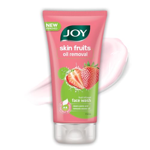Joy Skin Fruits Strawberry Oil Removal Face Wash, 150ml | Fruit-Infused Formula for Oily & Combination Skin | Deep Cleansing Gel That Removes Excess Oil & Unclogs Pores