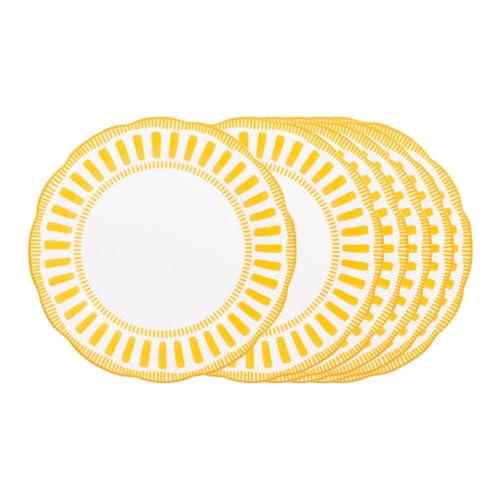 Table Passion - Assiette plate Napoli jaune 27 cm (lot de 6)