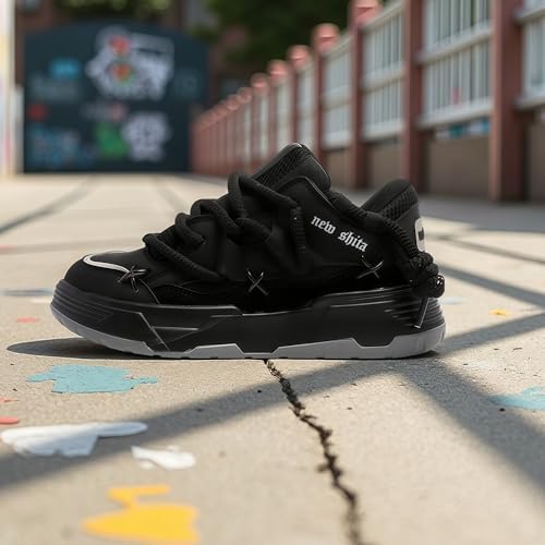 Women’s Faux Leather Fashion Platform Chunky Sneakers Lightweight Breathable Height Increasing Unisex Casual Walking Tennis Running Shoes3