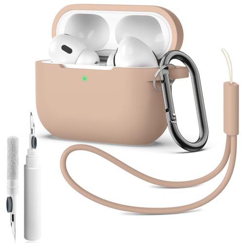 Airpods pro 2 �P�[�X�y�V���J�Q�����[�v&�J���r�i&�N���[�j���O�y���t���z�V���R���f�� �S�ʕی� �����h�~ �ϏՌ� �y�� �����h�~ �����[�d�\ �G�A�|�b�h�v��2�P�[�X (�~���N�e�B�[)