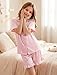 Mikrdoo Tween Girls Pajamas Elegant Silky Satin 2 Piece Fashion Summer Cute PJs, Baby Pink,Size 10 Years
