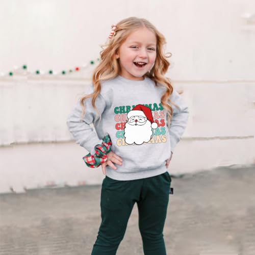 Image of Toddler Girls Christmas Sweatshirt 2 Pieces Long Sleeve Tshirts Xmas Graphic Tops 2-10 Years