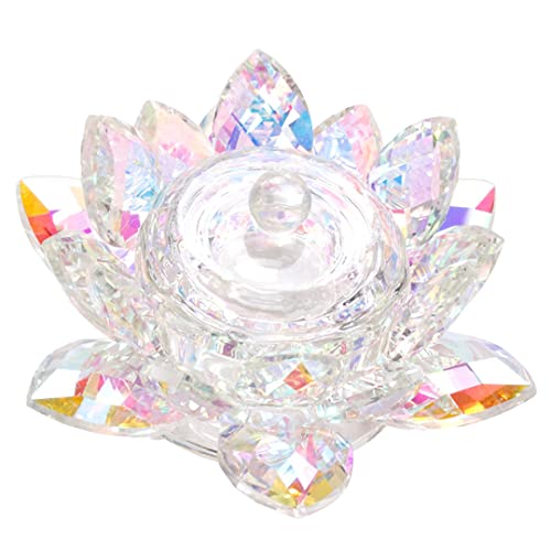 Tazón de vidrio Lotus para uñas con tapa grande miniatura 1