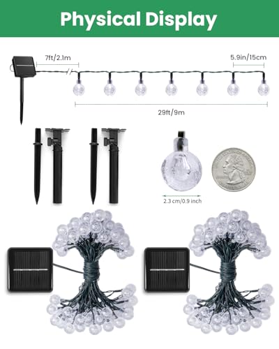 Brightown Solar String Lights Outdoor 120 LED 72 Ft Total, Solar Powered Patio Lights with 8 Lighting Mode for Garden Yard Porch Wedding Party Decor (Green)