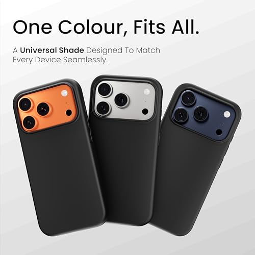 Image of CASEGEAR Silicone Snap Fit Back Cover Case Compatible with iPhone 17 Pro | 8 Feet Drop Protection | Compatible with MagSafe | 360 Protection | Shockproof & Scratch Resistant | Midnight Black