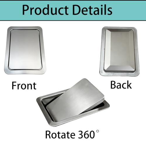 Hiwevvy Built-in Countertop Trash Can Lids Lid, Embedded Swing Flap Cover suit for Kitchen and Bathroom, 9.0×6.5 Inches (Silver) by Hiwevvy - Image 4