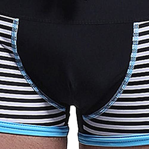 Hot Springs Beach Square Shorts for Men Striped Patchwork Design Swim Trunks Breathable Fabric Shorts Swimwear3