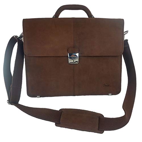 Porte-documents A4 en cuir avec bandoulière pour MacBook 13 et Surface