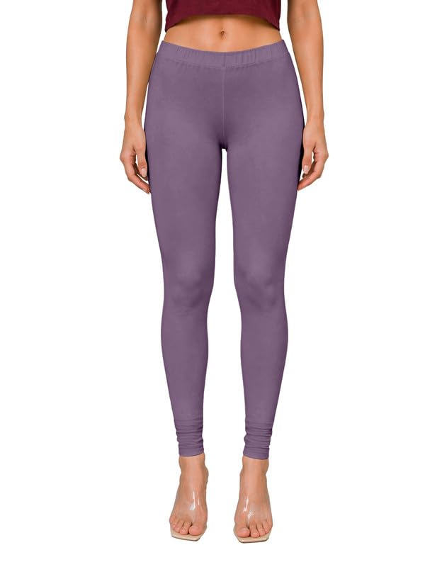 Image of TRENDMALLS Women's Microfiber Elastane Stretch Soft Churidar Length Leggings with Ultrasoft Waistband