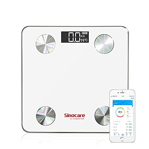 Digital Scale, sinocare Bluetooth Body Fat Scale, Smart BMI Scale Digital Bathroom Wireless