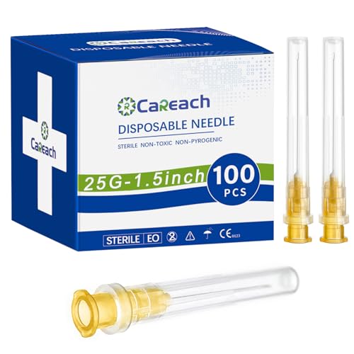 Image of 100pcs 25 gauge needles 1.5 inch Luer Lock for Scientific Lab | Refilling Inks, Individually Wrapped