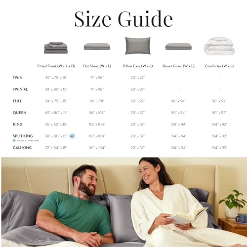 Image of Miracle Made Cotton Bed Sheets - 4 Piece Silver Infused, 300-Thread-Count Thermoregulating Miracle Clean & Cool Sheet Set (Stone, Twin XL)