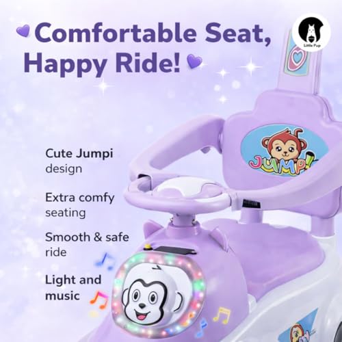 Image of Little Pup Musical Ride On Push Scooter for Kids with Lights & Sound, Parent Handle & Steering | Ride-On Toy for Babies (9 Months to 3 Years) | Indoor Outdoor Use
