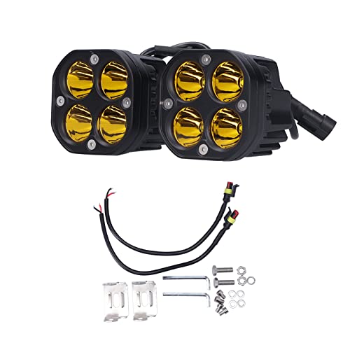 Lumière auxiliaire pour moto feu antibrouillard jaune 40W projecteur LED UTV