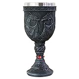 Dungeons & dragons Wine Goblet Gift - Medieval dark night Dragon chalice - 7oz Stainless Steel...