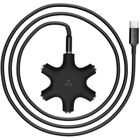 Thore USB-C Headphone Splitter (5-Way) Multi-Port 3.5mm Jack Audio Adapter (USB Type C) Cover