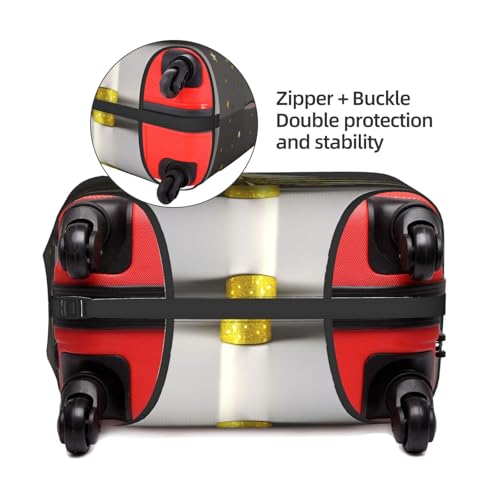 Golden Glitter Christmas Tree Tsa Approved Luggage Cover For 18-32 Inch Suitcases Scratch-Resistant Stretch Luggage Cover4